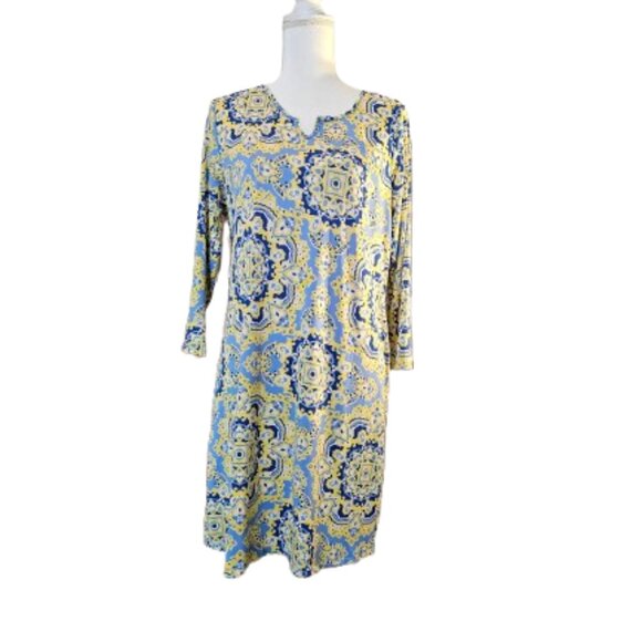 CARIBBEAN JOE & CO. WOMEN 3/4 SLEEVE DRESS - SIZE LARGE - Picture 1 of 6